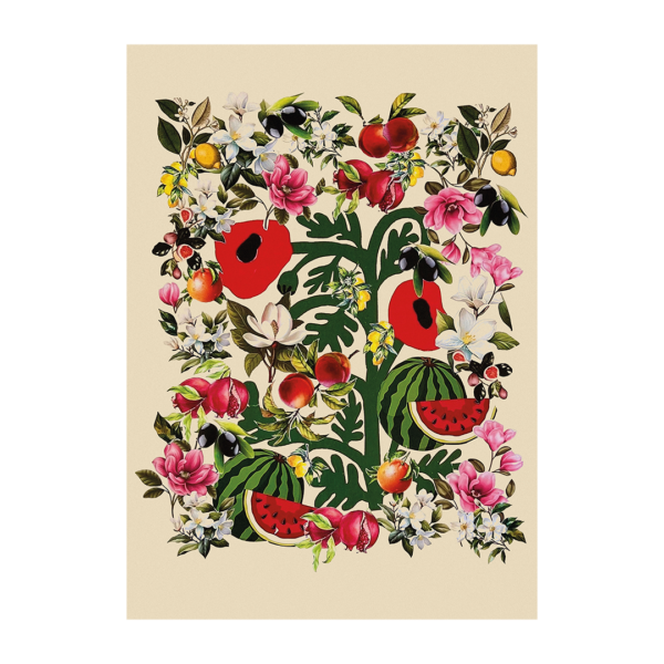 Pomegranate & Flowers